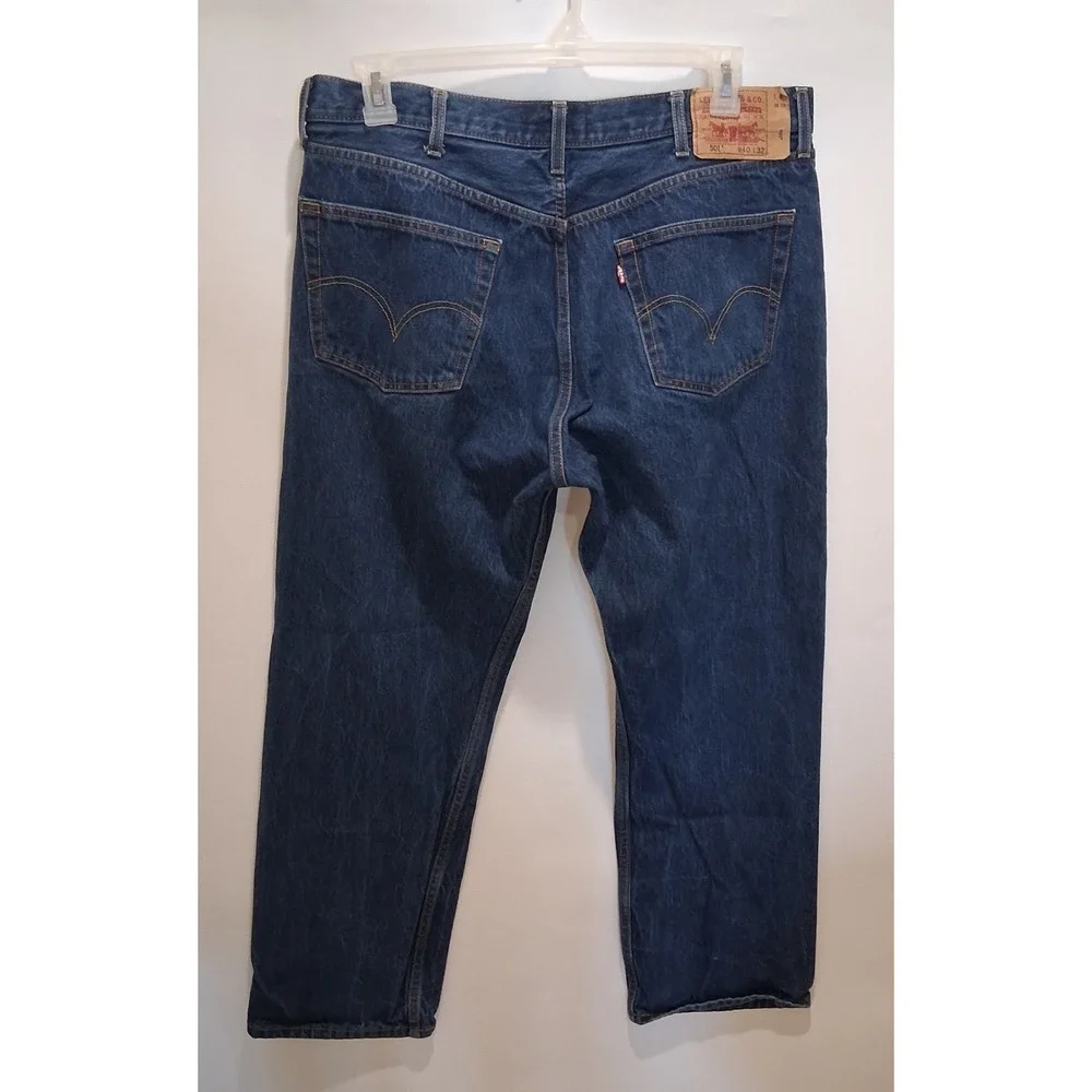 Levis 501 0000 Mens 40x32 Original Rigid Straight Fit Denim Jeans Dark Wash 2010